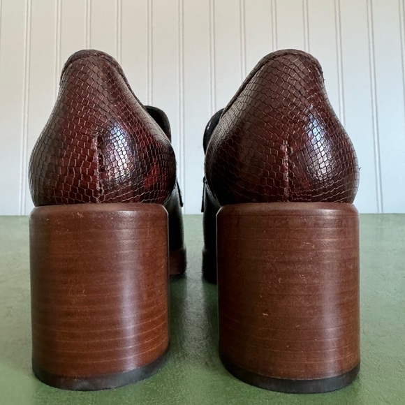 NWT Bruno Ricci for Diane B ALIMA Chunky Loafers in Brown Snake Leather *Italy* - Picture 4 of 14